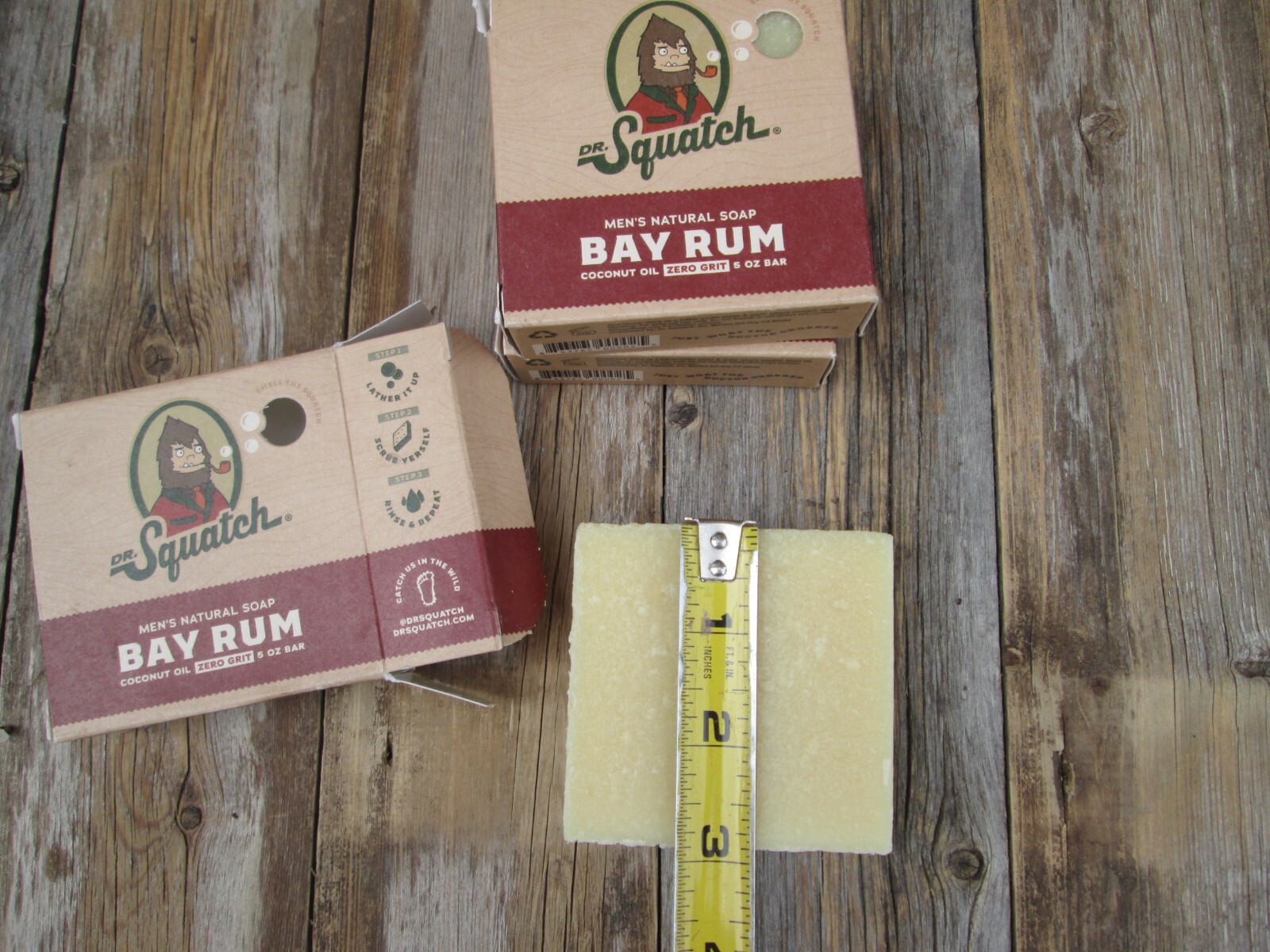 Dr. Squatch Lot 3 All Natural Bay Rum 5 oz. Bar Soap for Men Zero Grit Coconut
