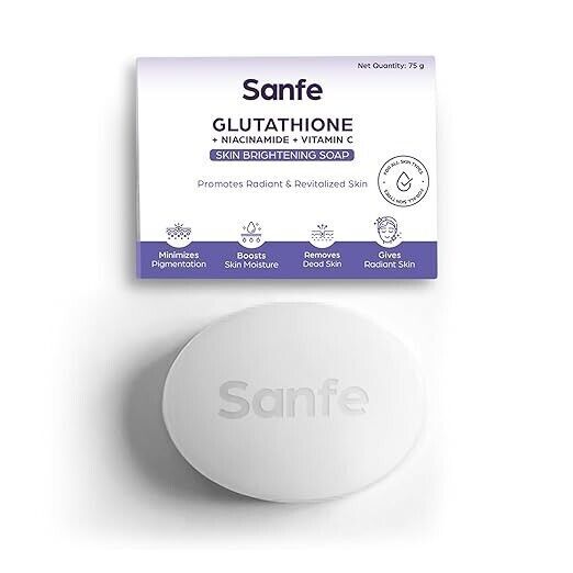 Sanfe Glutathione Niacinamide Vitamin C Brightening Soap Tan Removal 75gm x 2