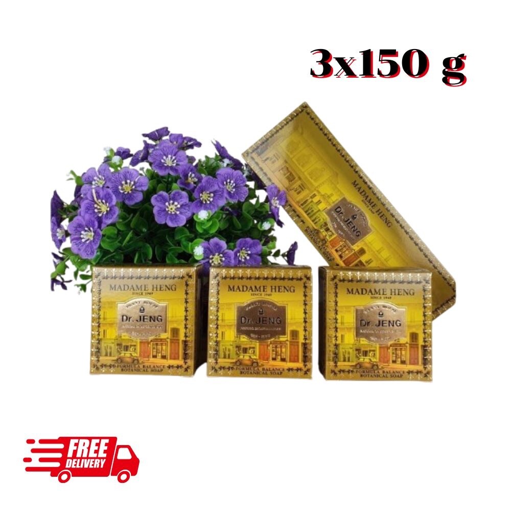 Dr Jeng Soap by MADAME HENG Botanical Soap w Green Chiretta, Trumeric 3x150g