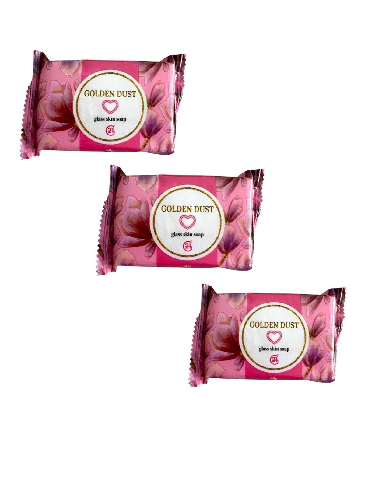 G21 Golden Dust Glass Skin Soap, 60g x 3 Pack