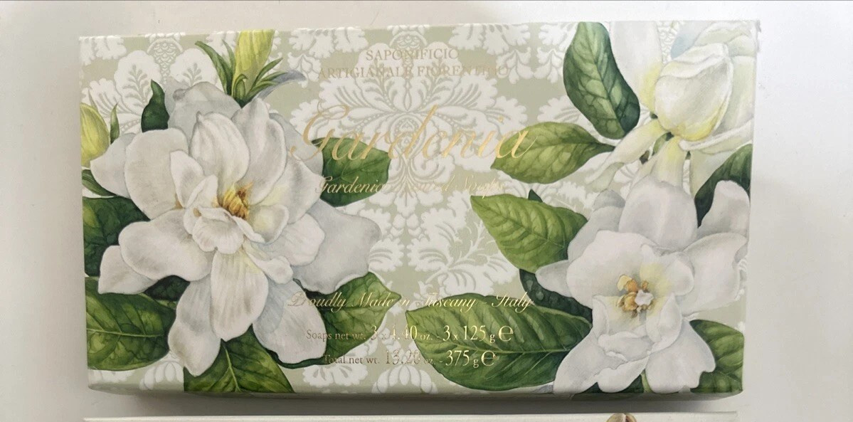 SAPONIFICIO ARTIGIANALE GARDENIA SCENTED SOAP 3 x 4.40 oz NIB