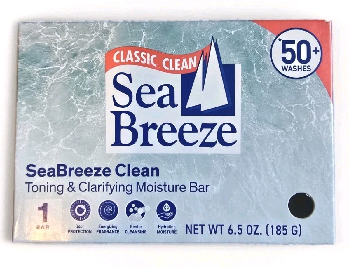 4 SEA BREEZE Classic Clean SeaBreeze Clean Toning Clarifying Moisture Bar 6.5 oz