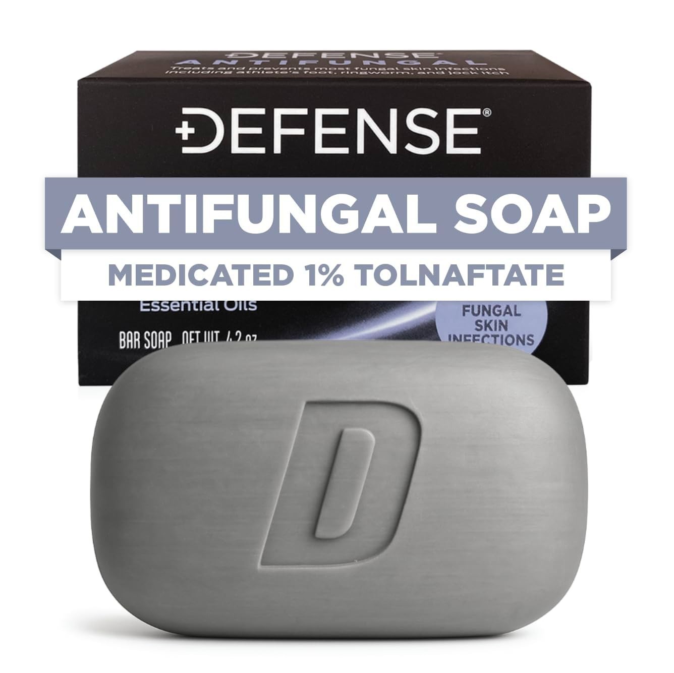 Medicated Antifungal Bar Soap – 1% Tolnaftate & Tea Tree Oil – Jock Itch, Ringwo