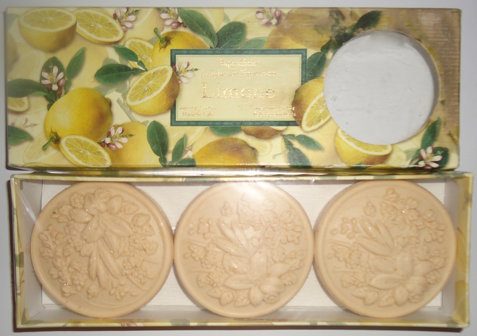 SAPONIFICIO ARTIGIANALE FIORENTINO ITALIAN LIMONE SOAP 3 PACK 4.40 oz. NEW