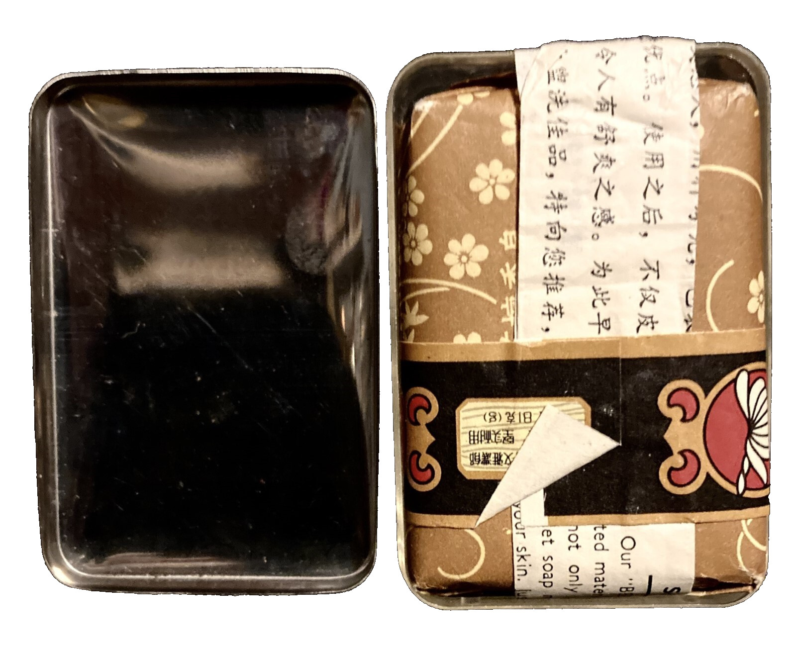 Bee Flower Brand Scented Sandalwood Toilet Soap 2.8oz Metal Lidded Gift Box VTG