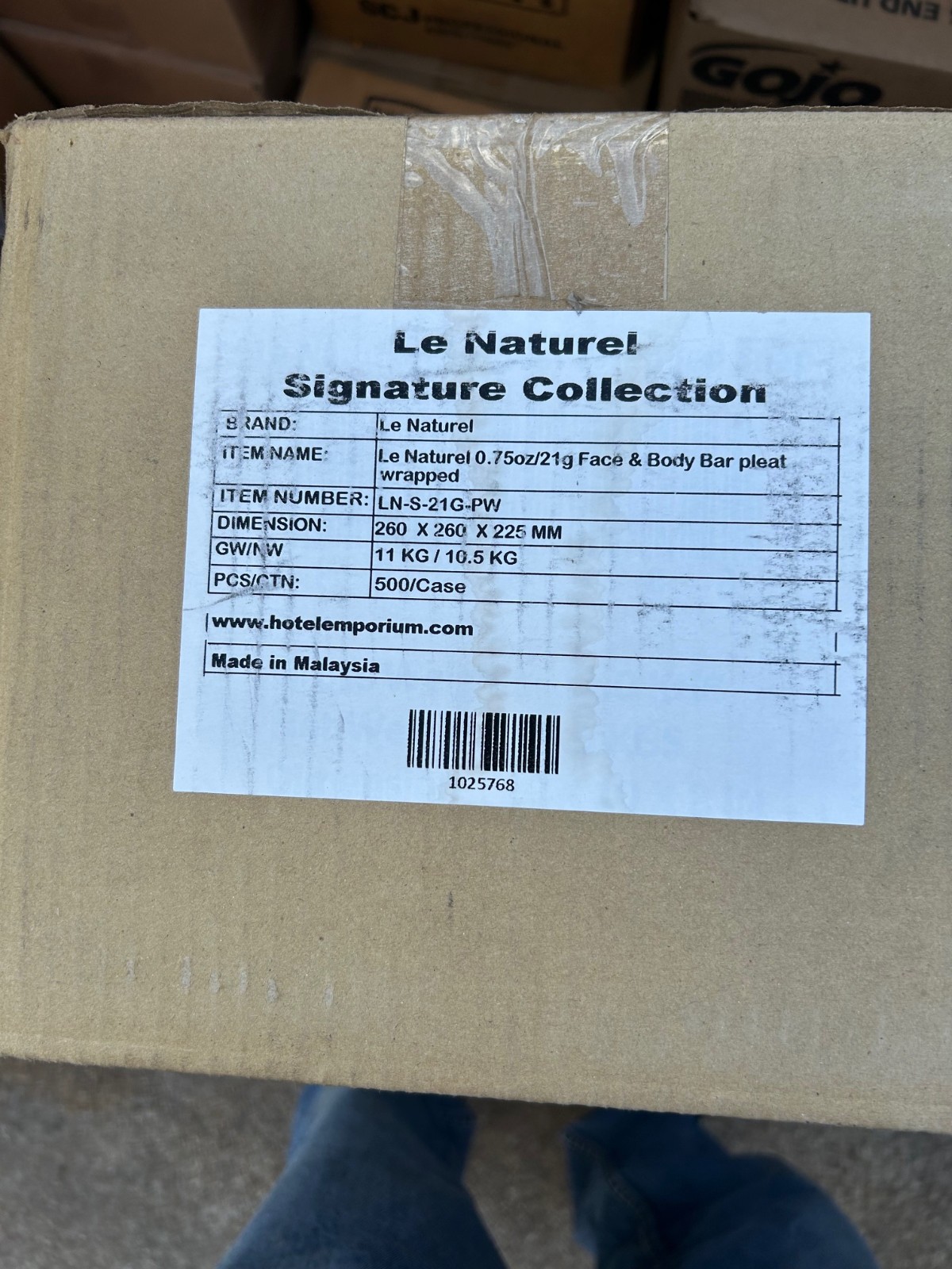 500 x .75oz Le Naturel Face & Body Bar Soap HOTEL MOTEL wrapped LN-S-21G-PW