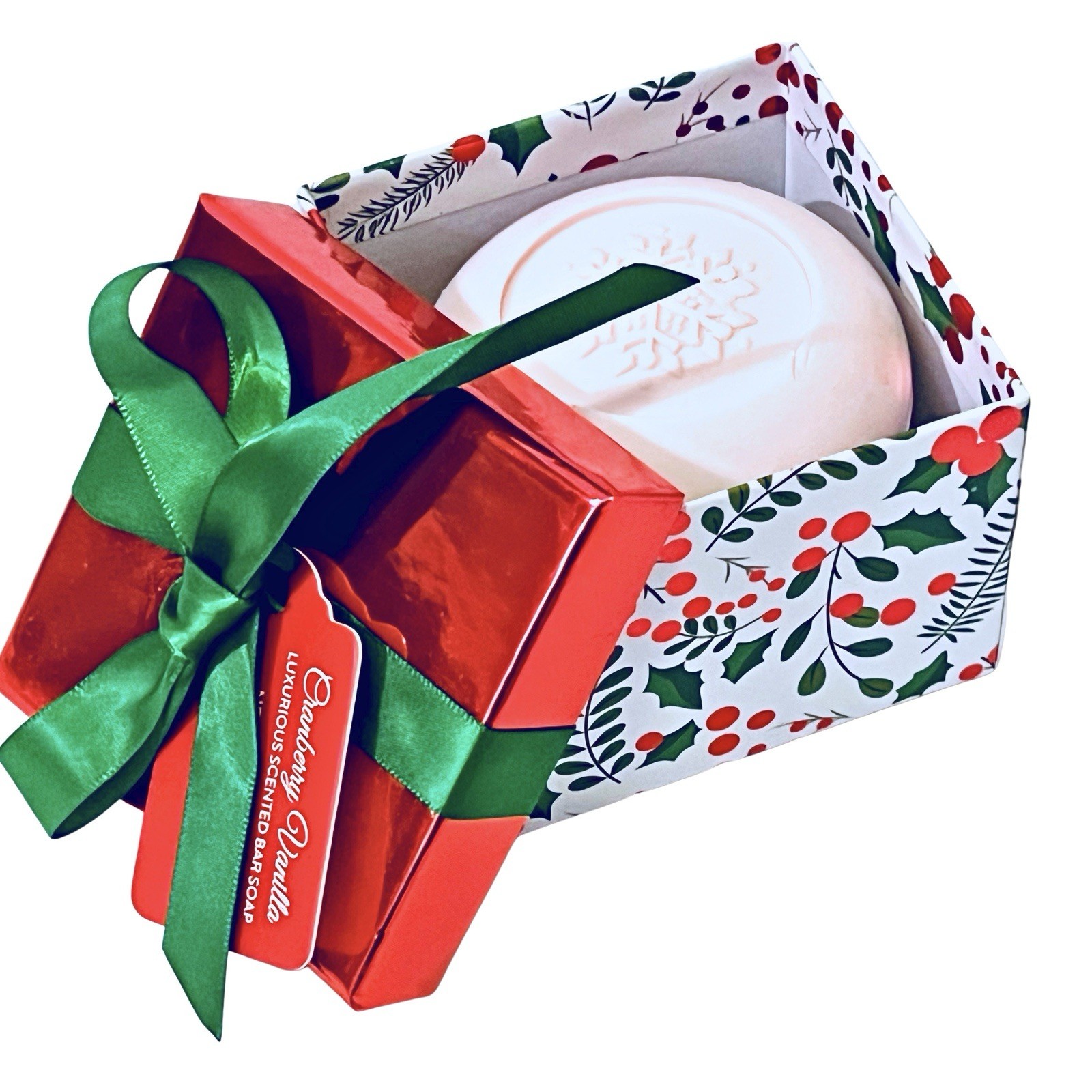 CST Cranberry Vanilla Scented Body Bar Soap In Holiday Christmas Gift Box