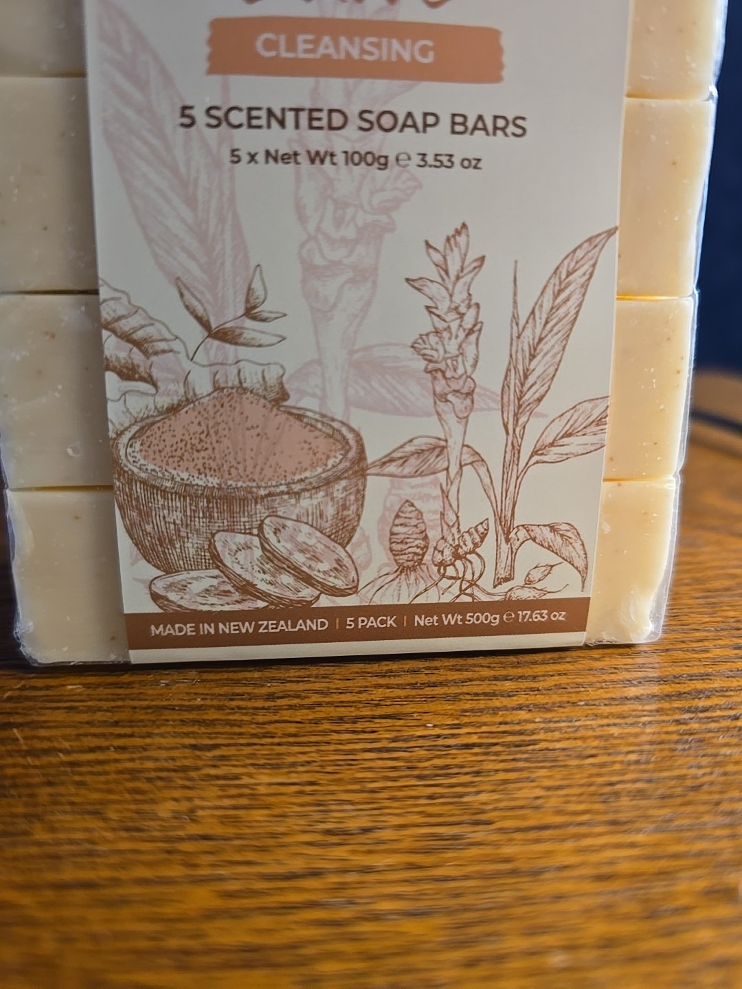 Natural Infusion New Zealand Exfoliating TURMERIC LATTE Soap Bars 5 Pk 17.6 oz