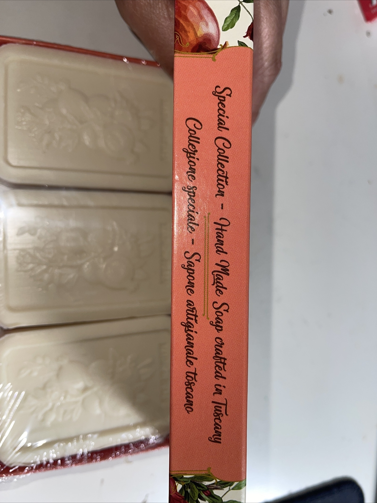 SAPONERIE MARIO FISSI POMEGRANATE HAND SOAP SET WITH 3 SOAPS 4.4OZ EACH