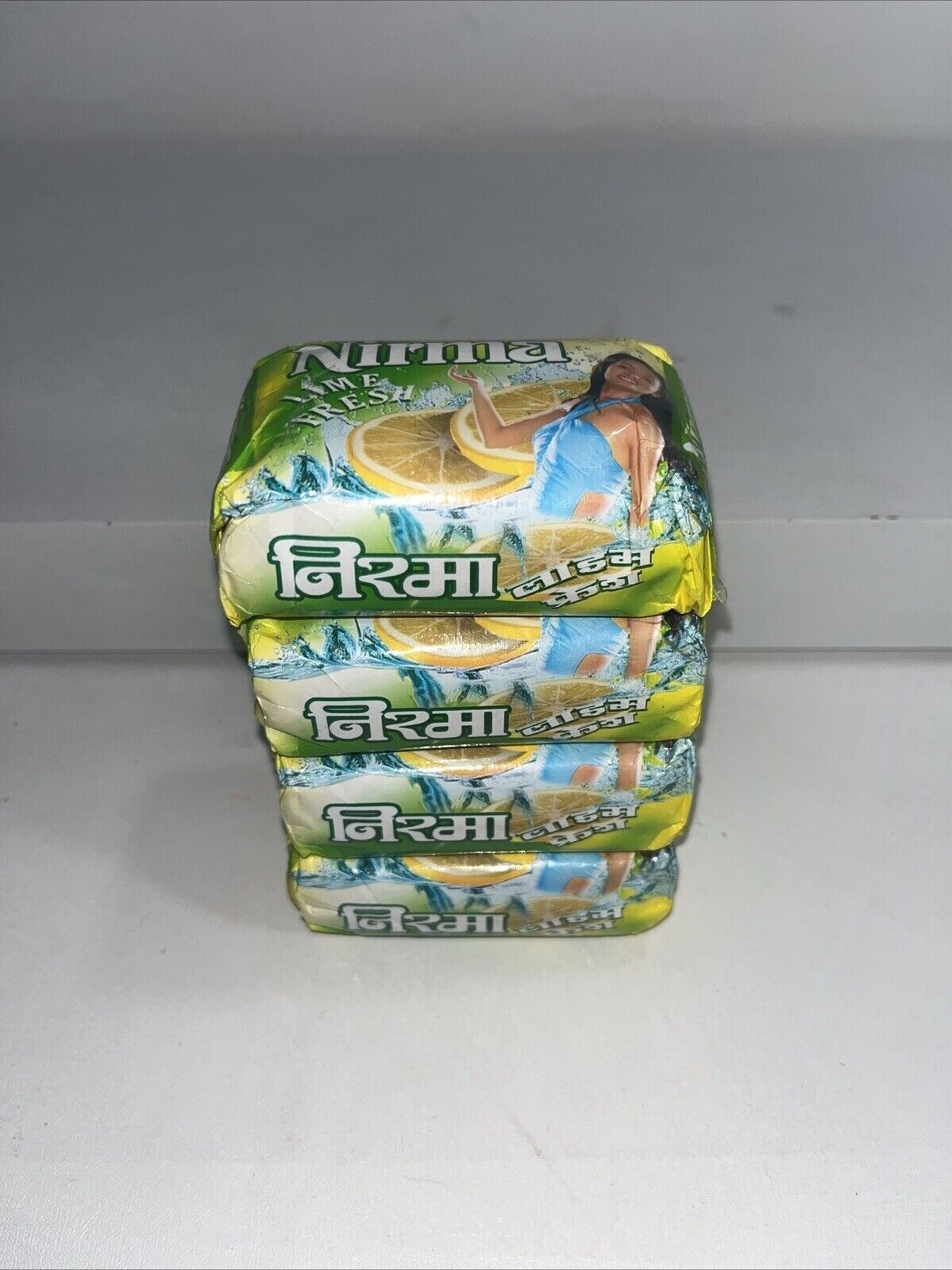 4 New Nirma Lime Fresh Premium Beauty Soap Bars, 125g Each