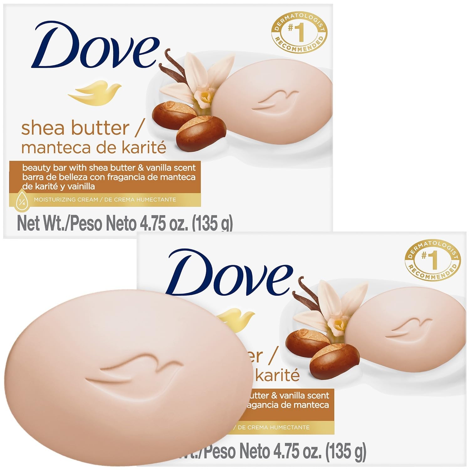 Dove Bar Soap Shea Butter & Vanilla, Pampering 135GM 6PK “FREE SHIPPING!!”