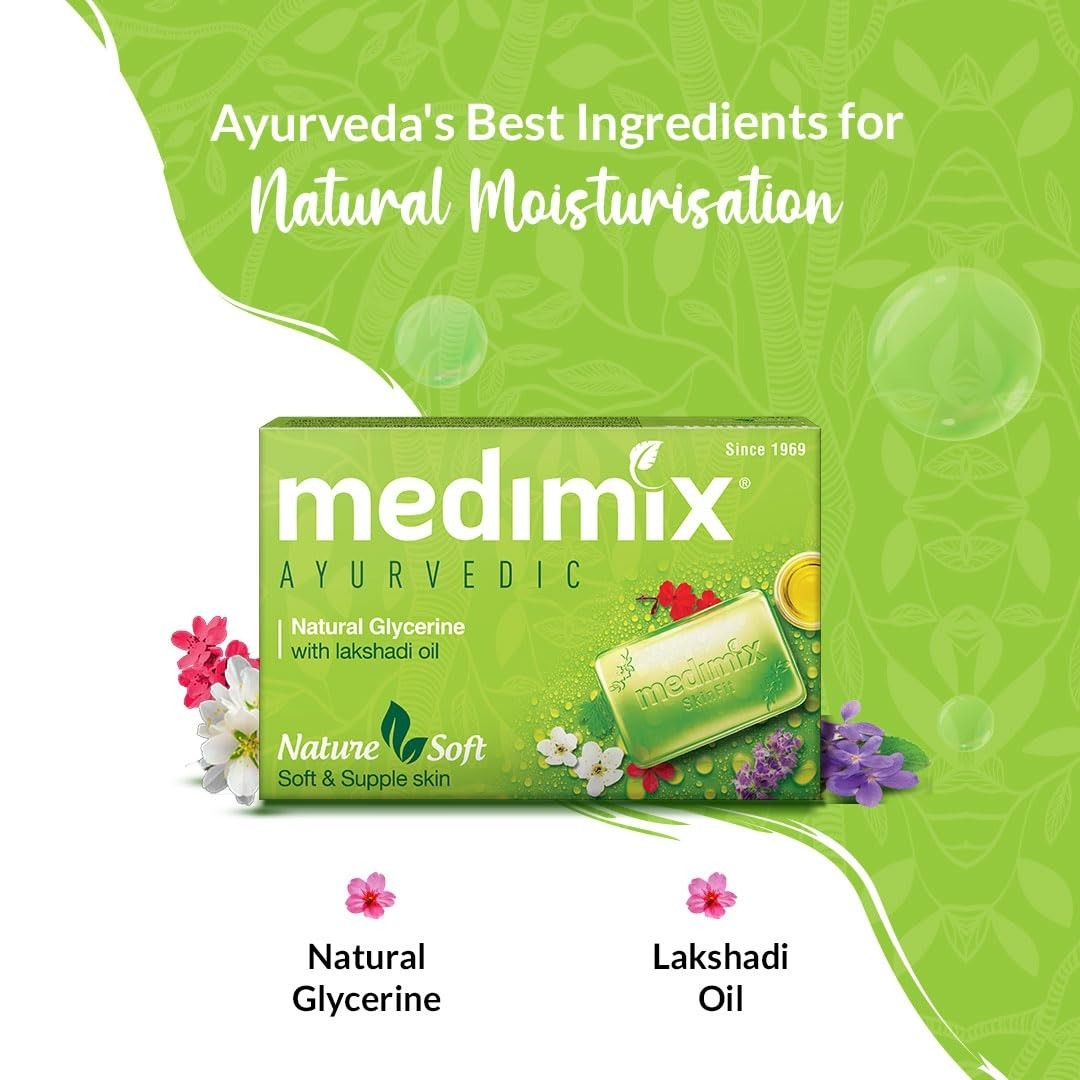 Medimix Ayurvedic Natural Glycerine Bathing Bar 125gm (Pack Of 3 )