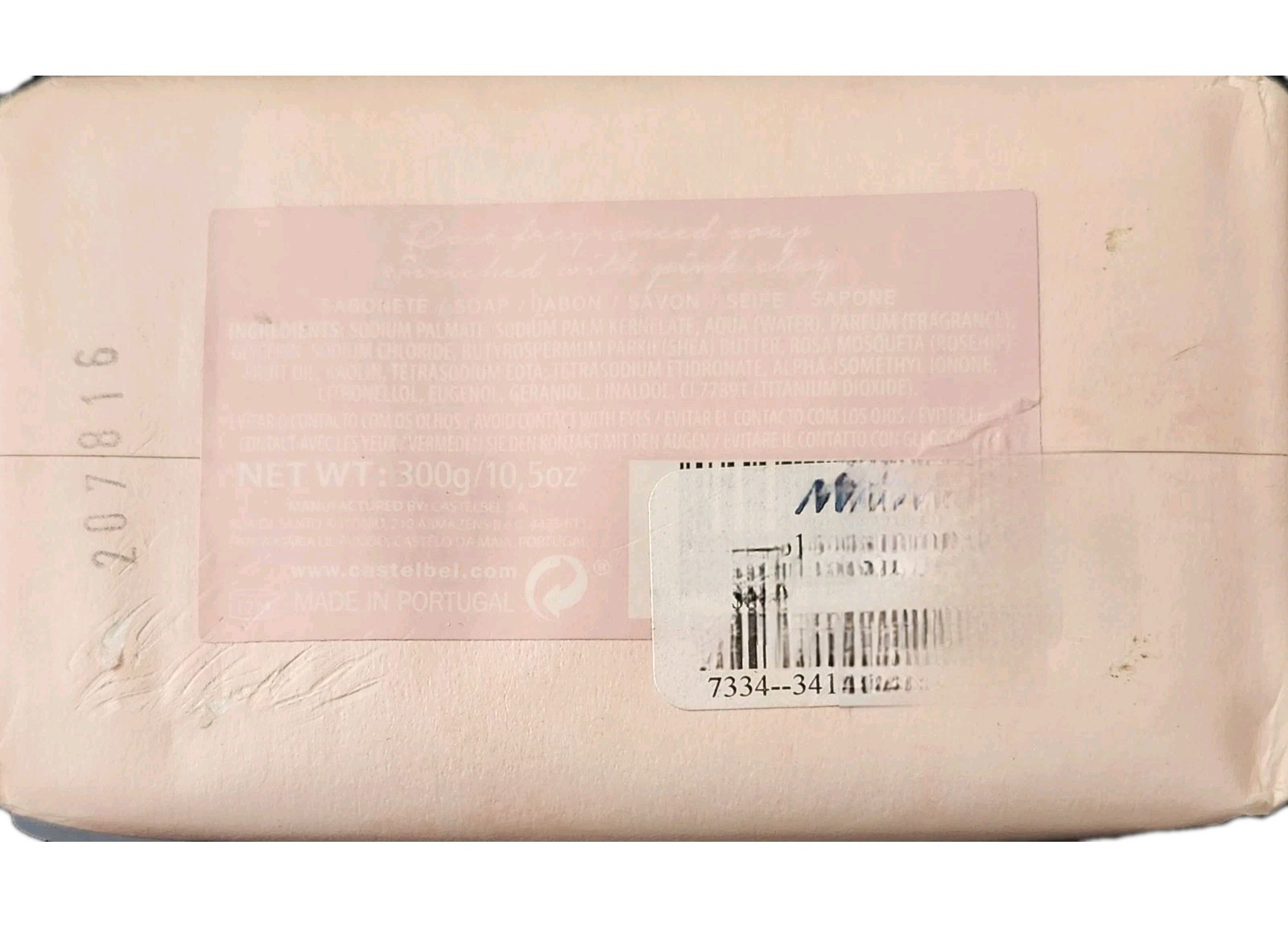 CASTELBEL PORTO ROSEHIP PINK CLAY BAR SOAP MADE IN PORTUGAL NEW FREE SHIPPING US
