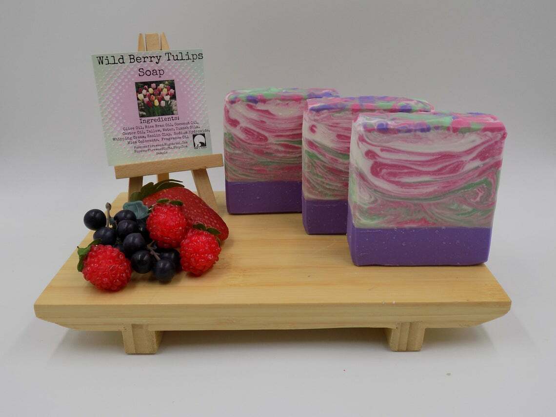 Wild Berry Tulips Soap | Floral Fruity Handmade Soap