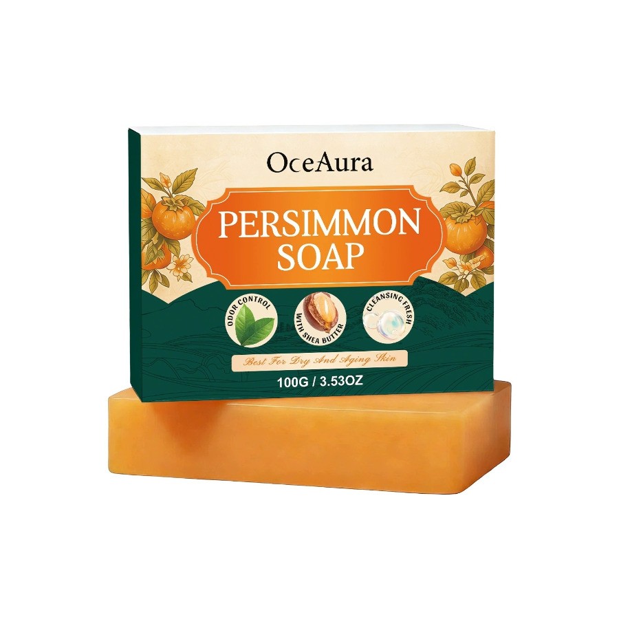 2PCS Swarva Persimmon Soap Bar Body Odor Control Deodorant Soap for Men&Women