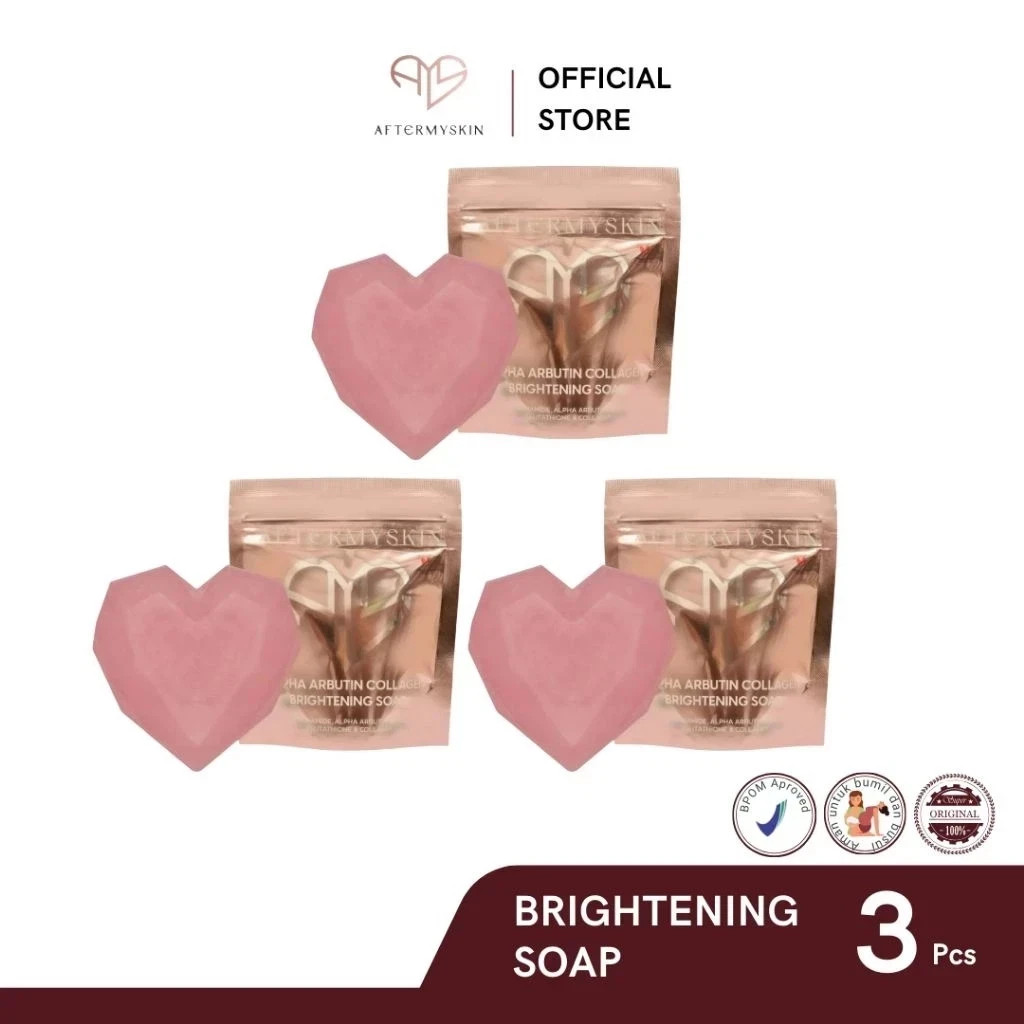 3pcs AFTERMYSKIN Bright & Moist Soap With Alpha Arbutin Collagen