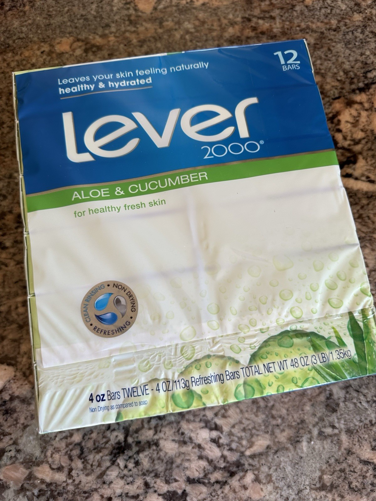 Lever 2000 Aloe & Cucumber 12 Bar Pack 4OZ Each Bar/ 48OZ Total BRAND NEW