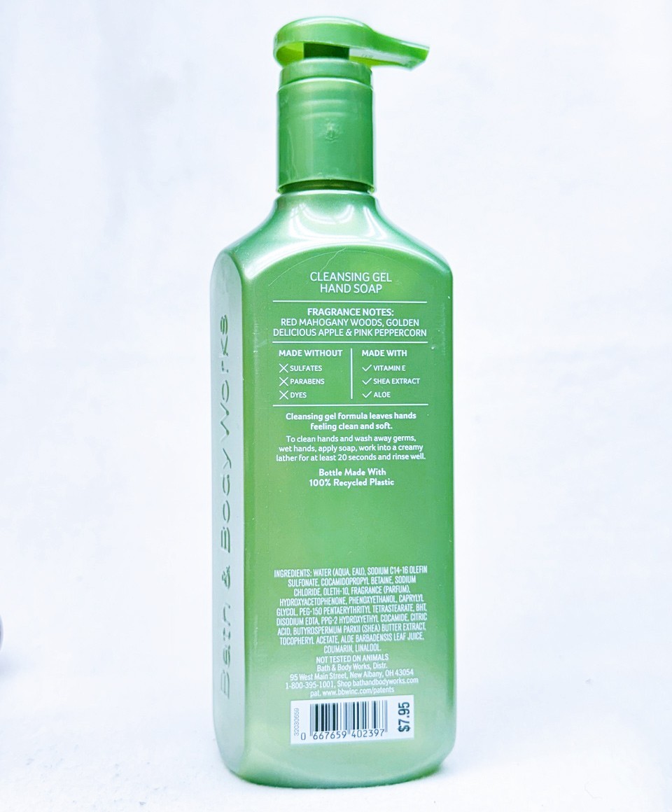 2 Bath & Body Works MAHOGANY APPLE Cleansing Gel Hand Soap 8.0 oz
