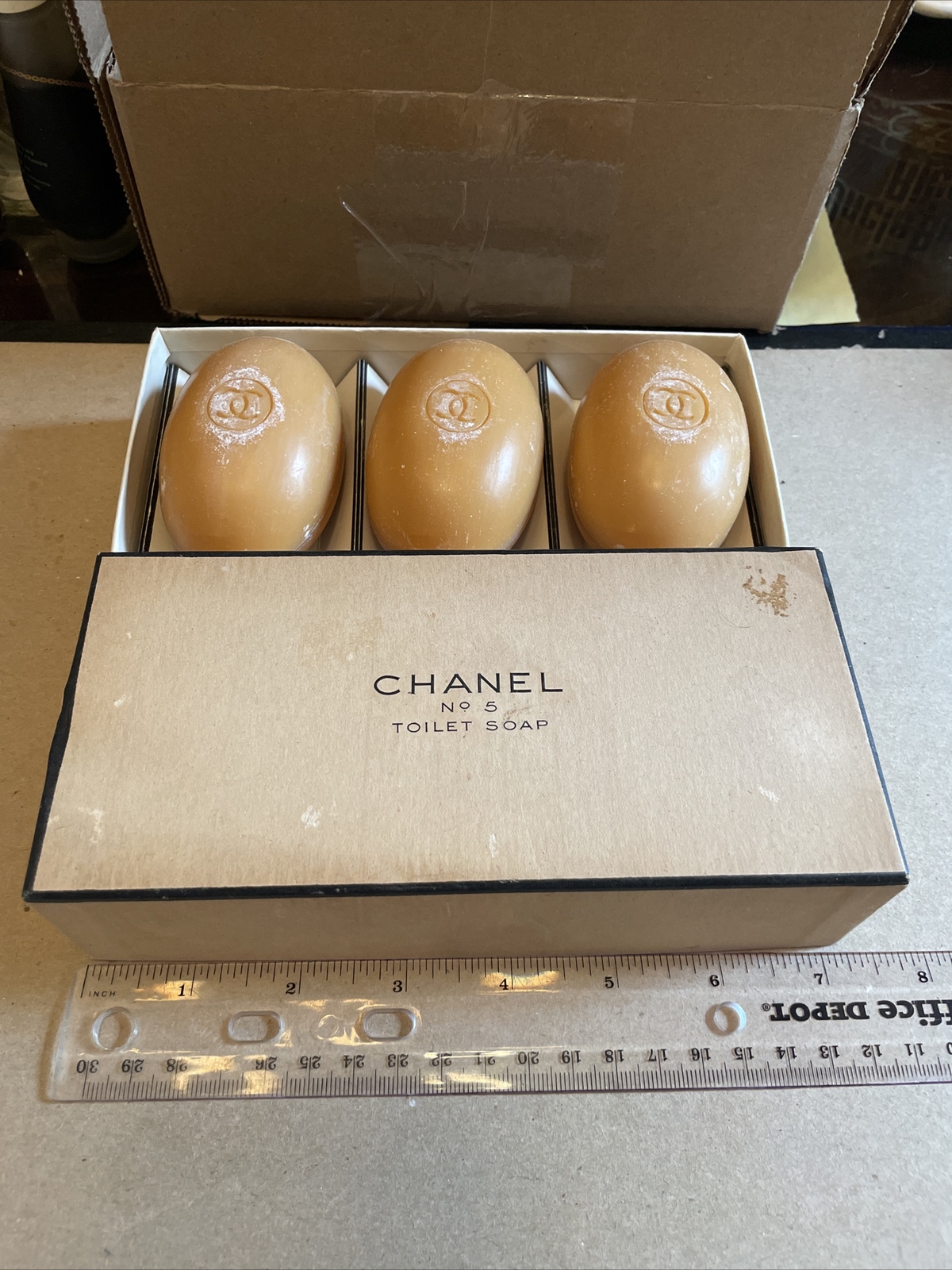Vintage Chanel No 5 Set of 3 Hard Toilet Soap Set
