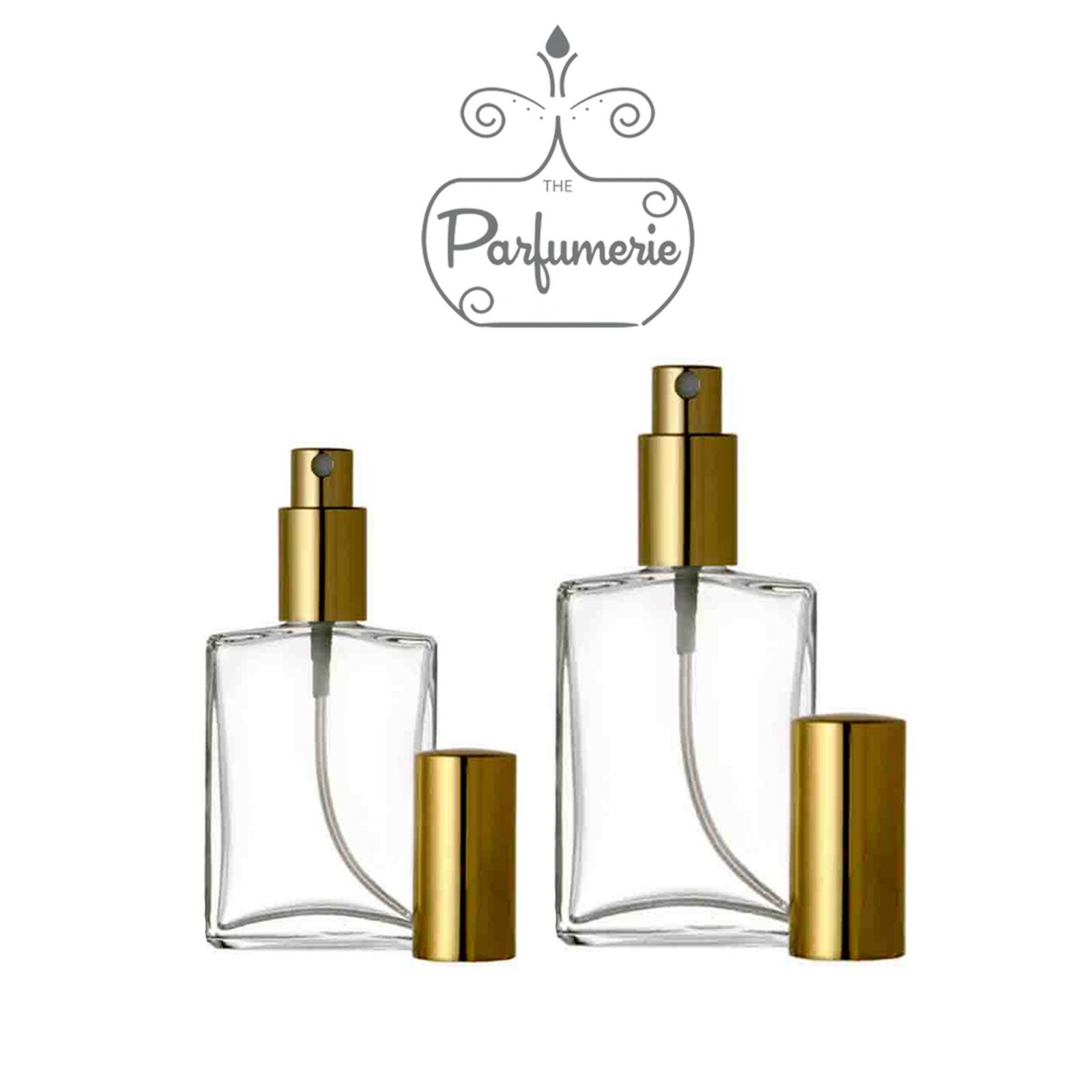 Perfume Spray Glass Atomizer 1 oz. (30 ml) 2 oz. (60 ml) Empty, Refillable, Flat