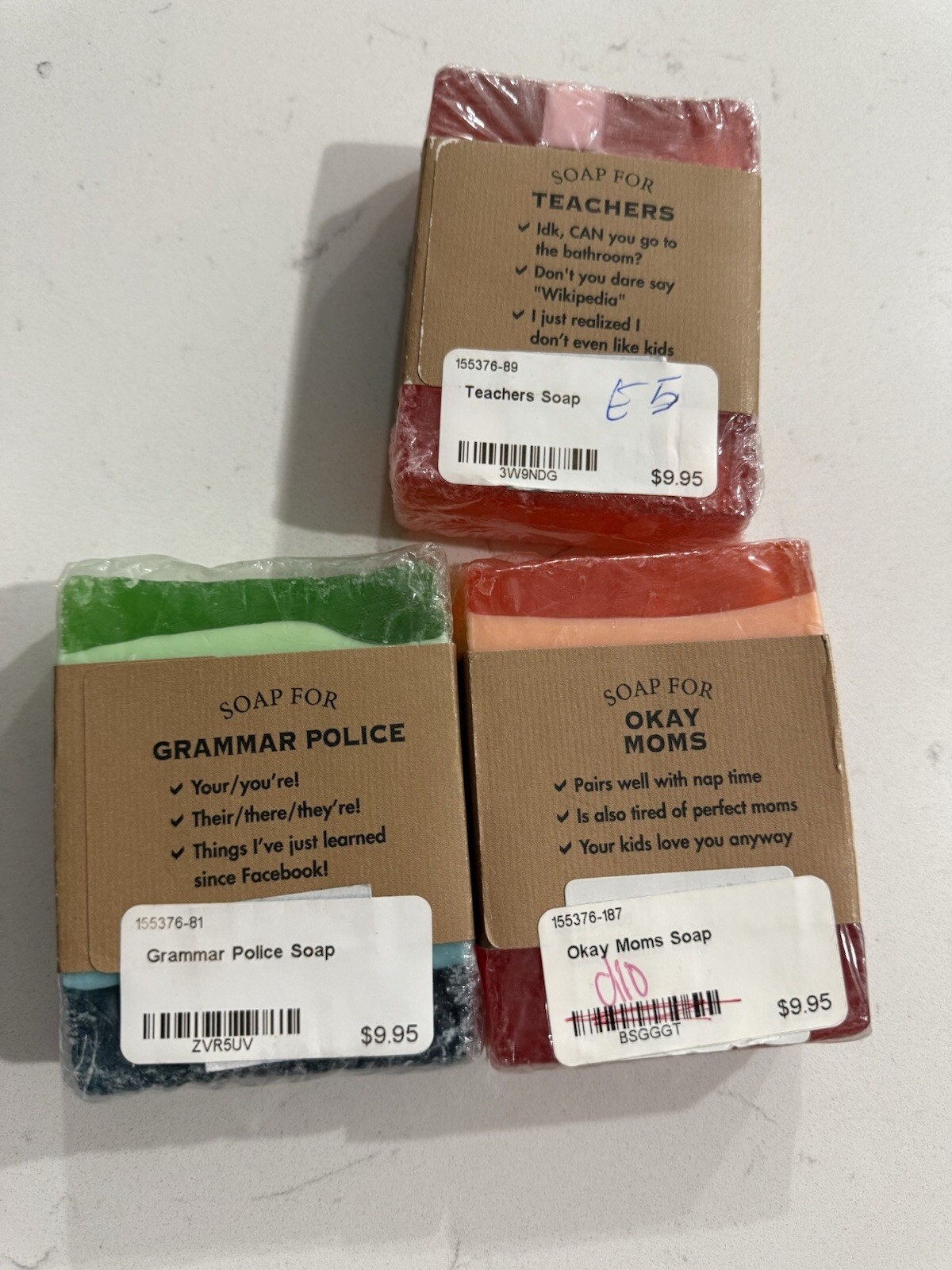 Soap For Grammar Police, Teacher And Okay Moms Soap Lot Of 3