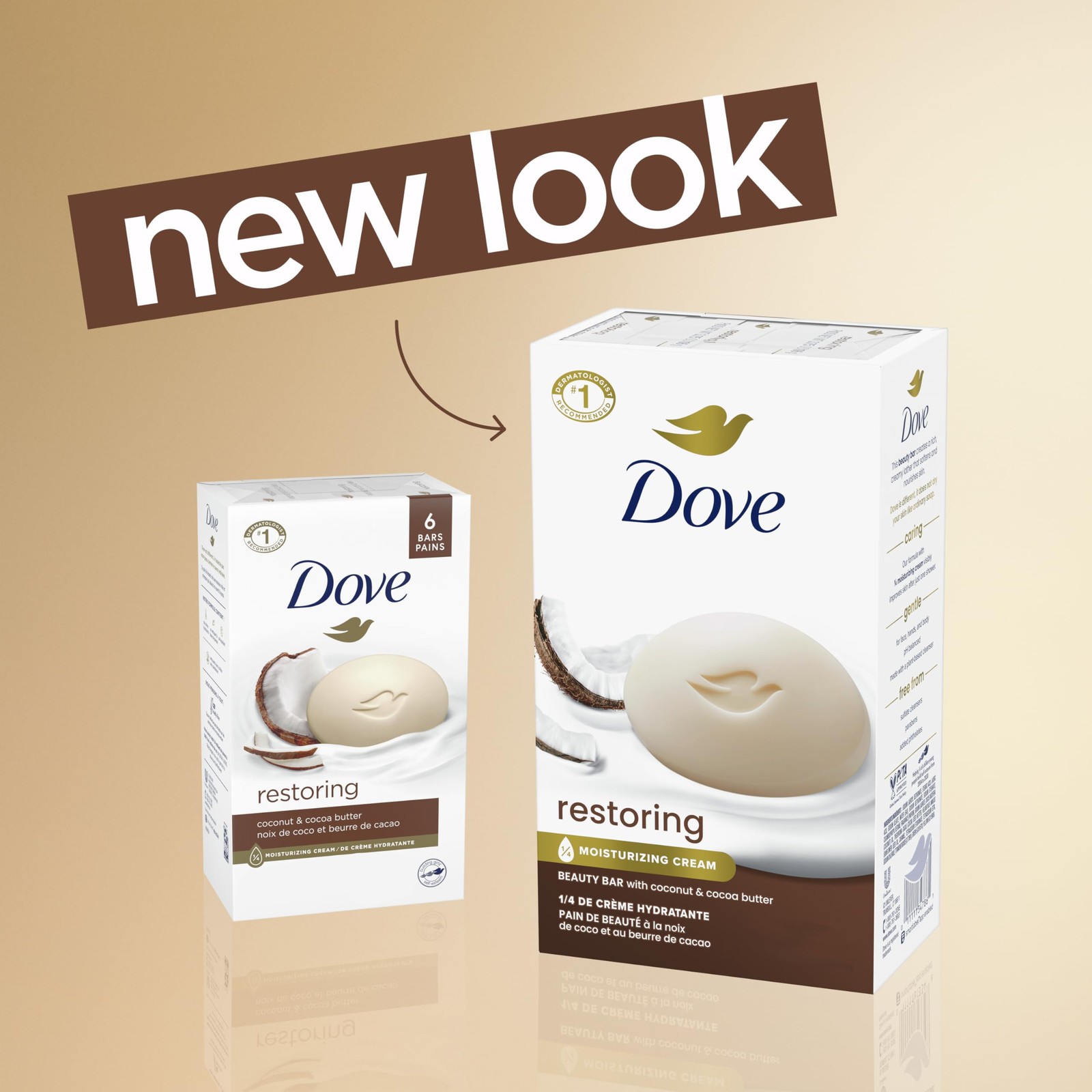 Dove Beauty Bar Soap 3.75 Ounce (Pack of 6), Coconut Milk With Jasmine Petals