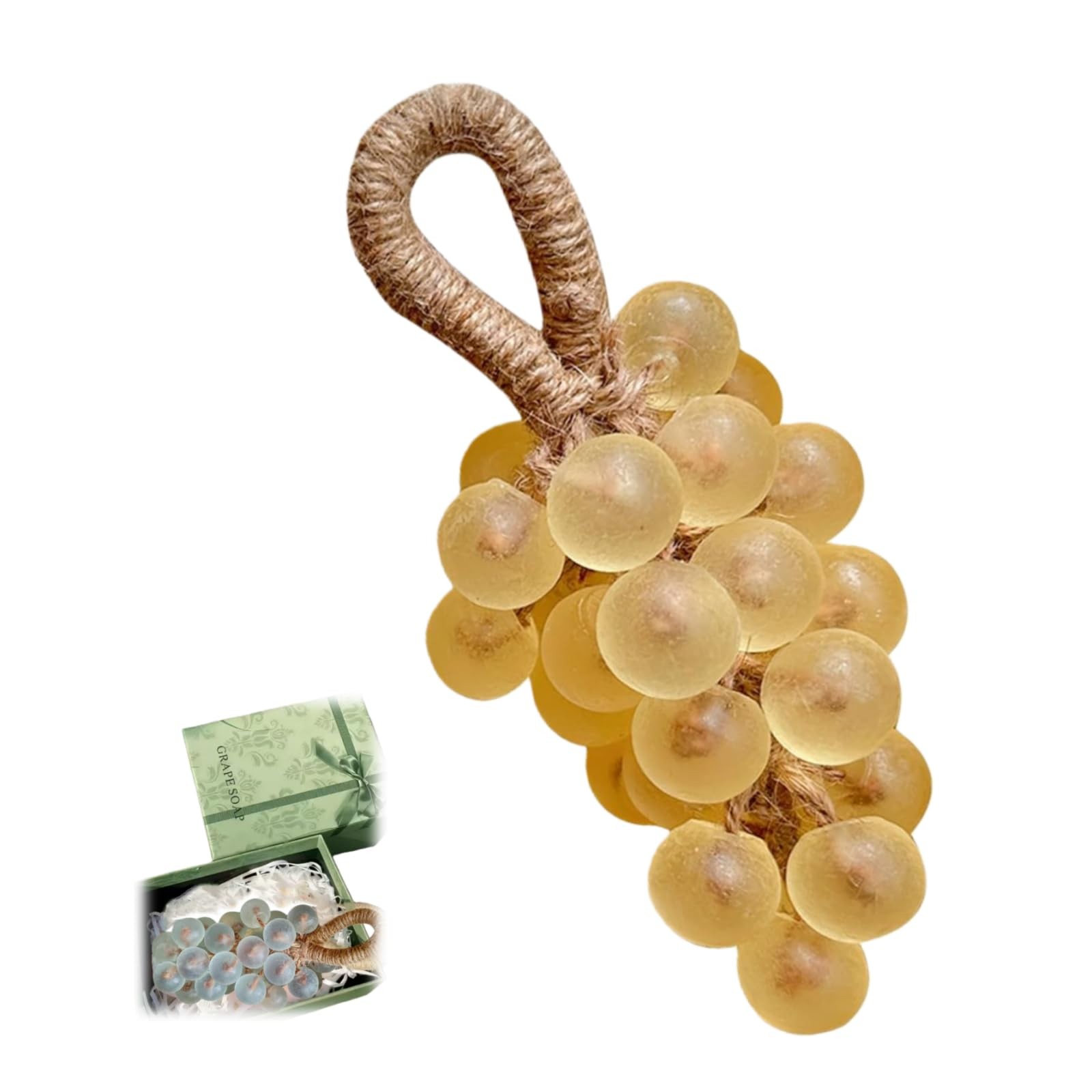 Grape Soap on a Rope, Handmade Grape Bunch Shaped Soap Bar, Natural Manual So…
