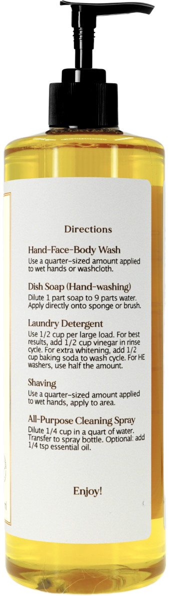 Oud Liquid Castile Soap (Pump Cap) – Organic Ingredients, for sensitive skin