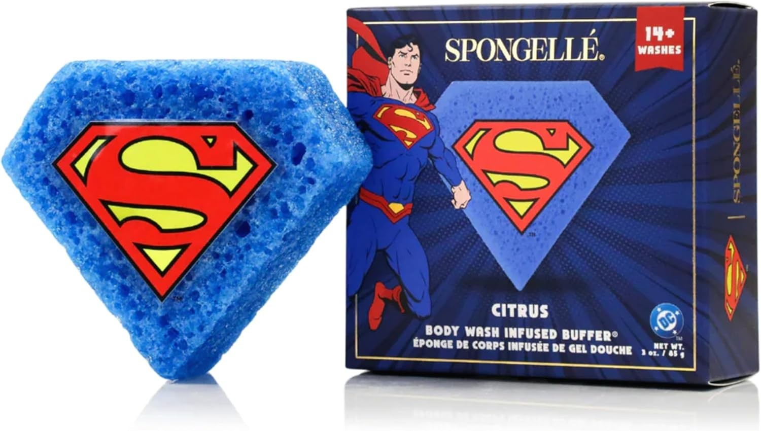 Spongellé Superman Citrus Body Buffer DC Super Hero Collection Body Wash Bar