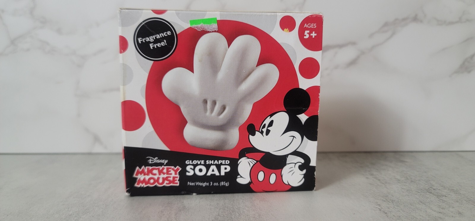 Disney Mickey Mouse SOAP Glove Shaped Fragrance Free White Collect Bar NEW