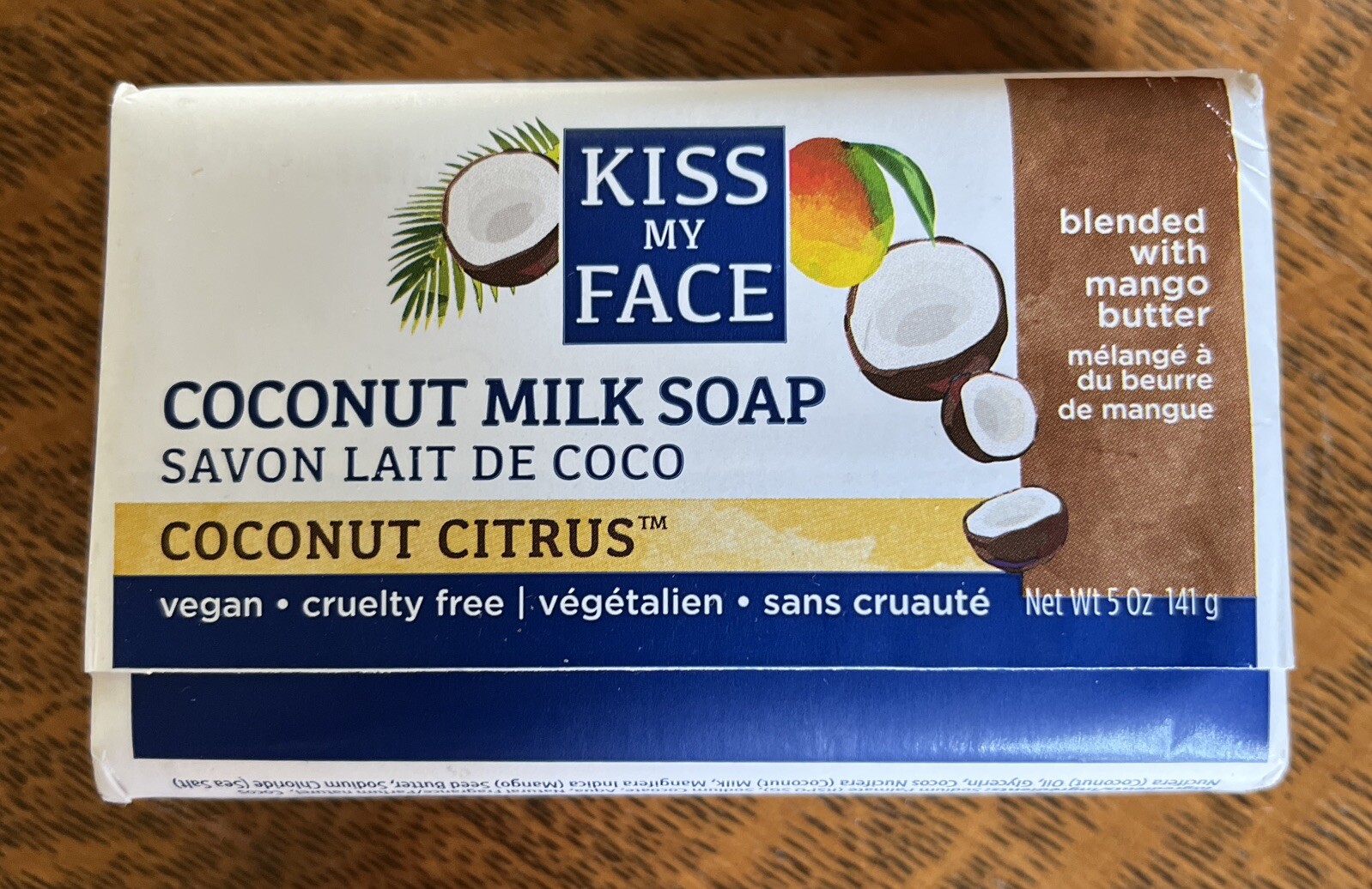Kiss My Face Coconut Citrus Milk Bar Soap 5 Oz Vegan Cruelty Free Mango Butter
