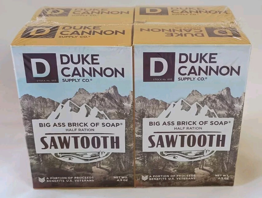 4 Bars Duke Cannon Big Ass Brick of Soap Half Ration Sawtooth 4.5 oz. Each