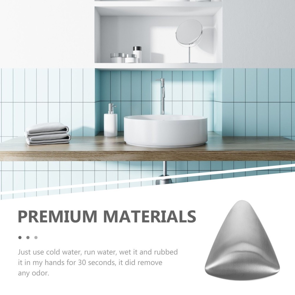 Triangle Metal Bar Soap Stainless Steel Odor Remover for Hand Cleaning