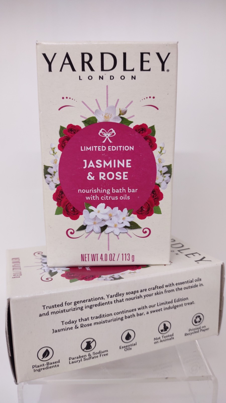 Jasmine & Rose Soap 2 packs Yardley London 4 oz Each Limited Edition Bath Bar