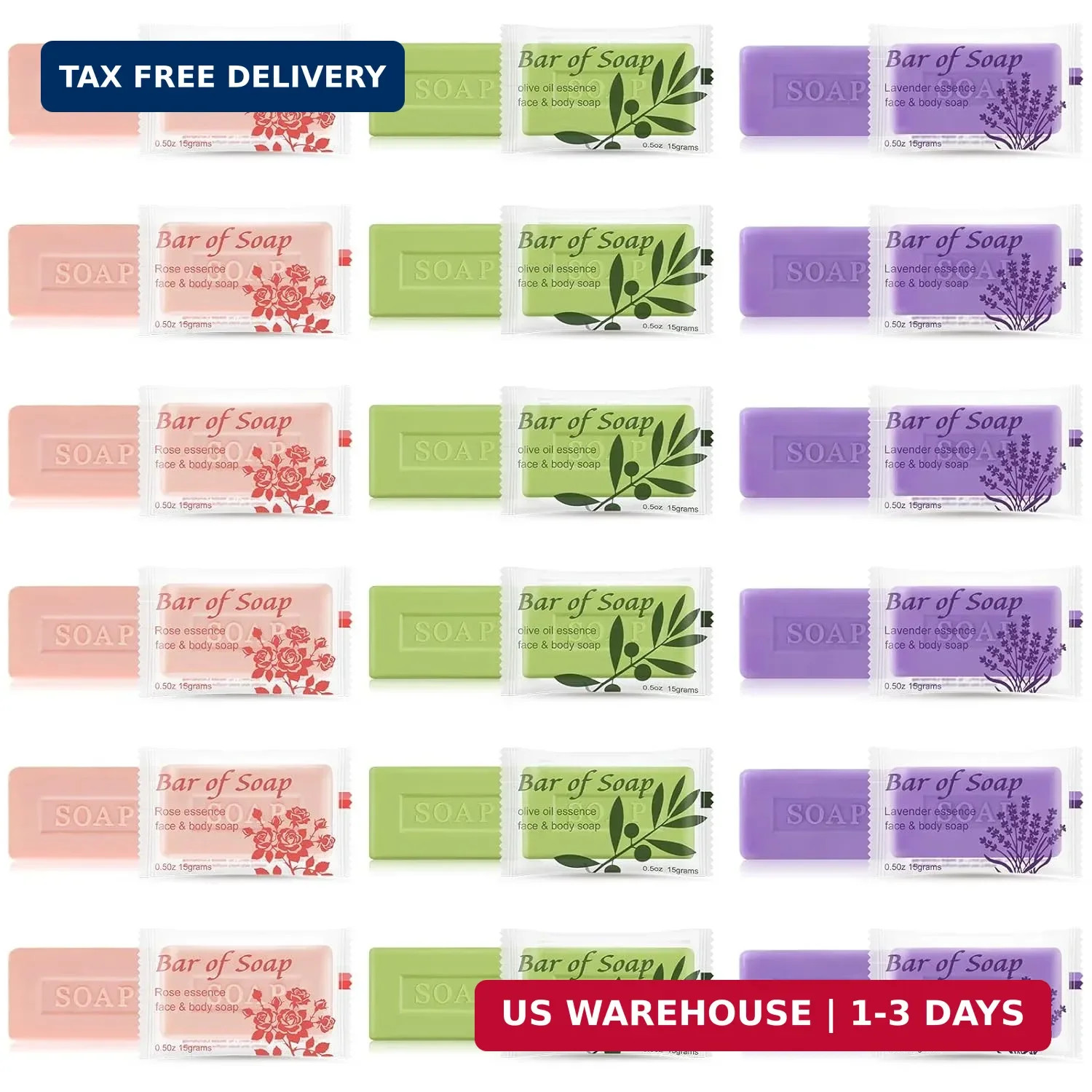 Bulk Bar Soap Travel Mini Soap Bars Bulk 0.5 oz,Guest Soaps Small for Bathroom,