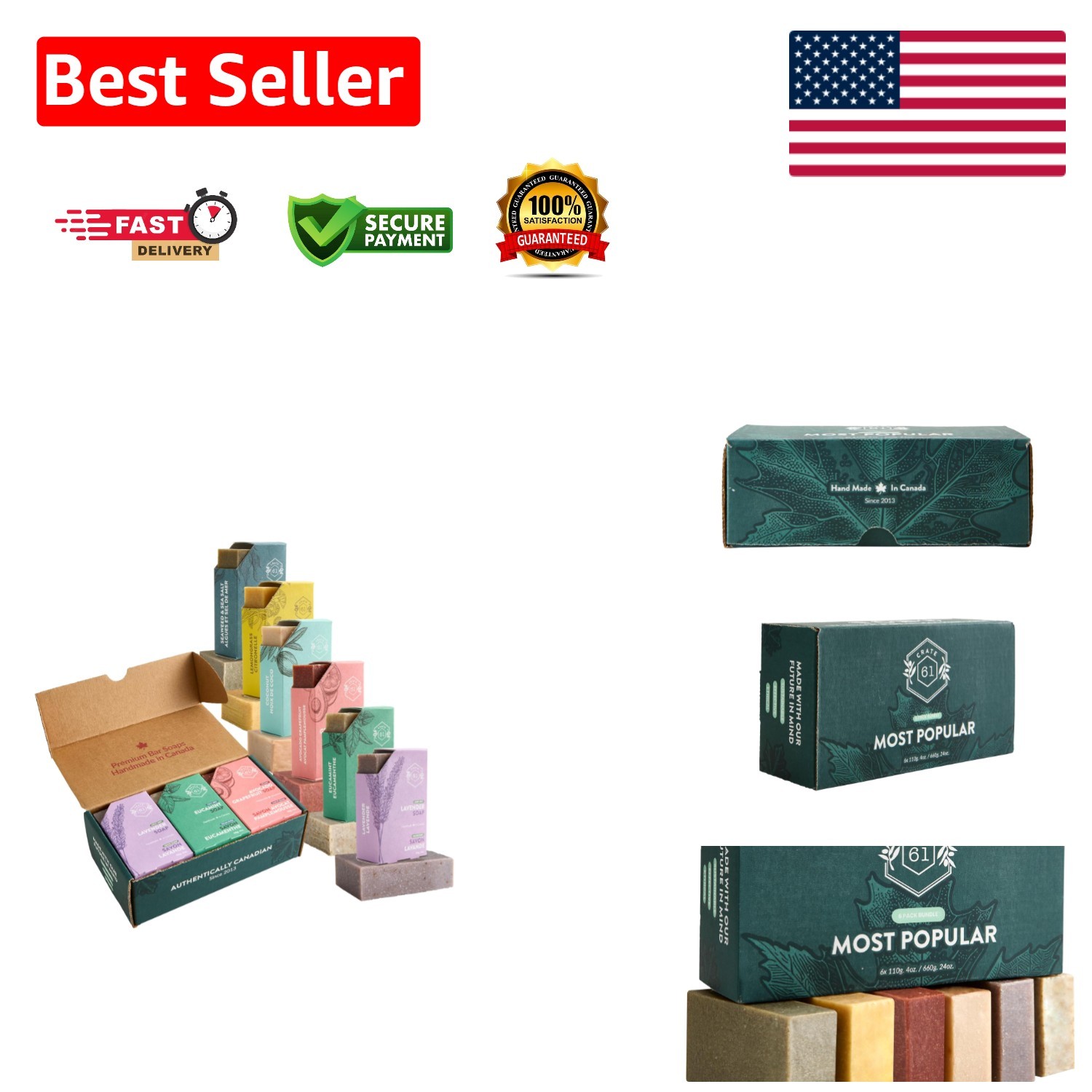 Citrus-Scented Cold Process Natural Soap, 6 Bars – Perfect Gift for Healthy Skin