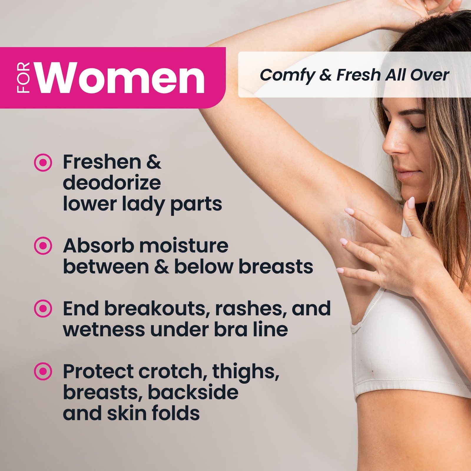 SweatBlock Super Fresh Body Powder Lotion Talc Free, Anti-Chafing, Deodorizin…