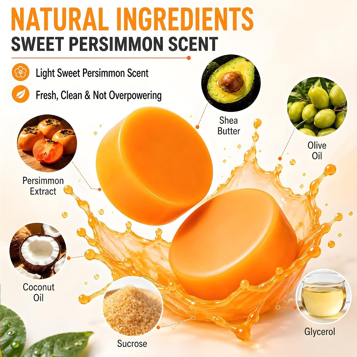 Persimmon Soap for Body Odor and Aging Odor | Deodorizing Soap for Women & Me…