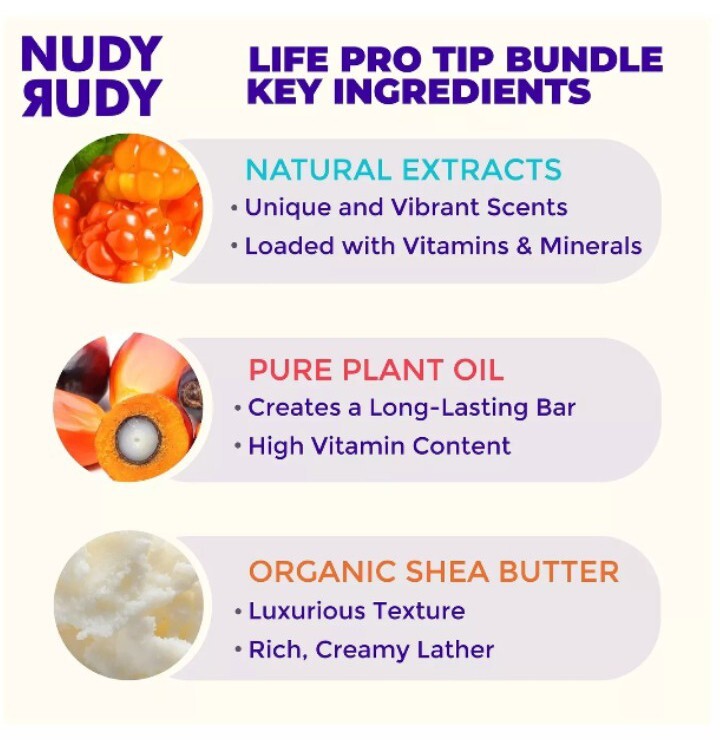 Ɣ NUDY RUDY (4.2 Oz.) Bar ●SEA. SALT. SUDS● Sea Salt Extract & Shea Butter Soap.