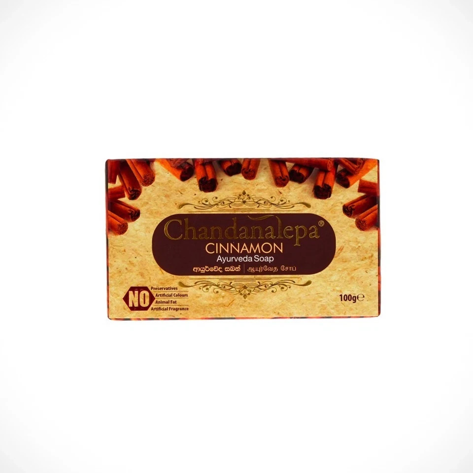 Chandanalepa Cinnamon Ayurveda Soap 100g (5-Pack) Organic Skin Brightening