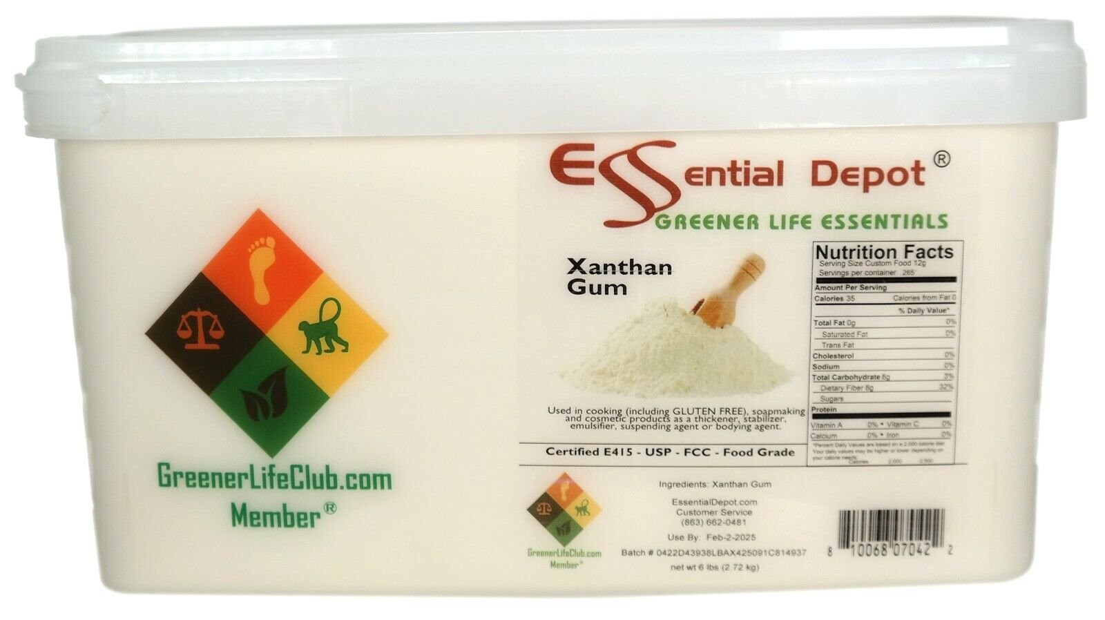 Xanthan Gum – Food Grade – 6 lb – Greener Life Club Box