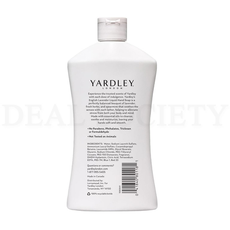 Yardley London English Lavender Liquid Hand Soap Refill 16oz Lot of 4