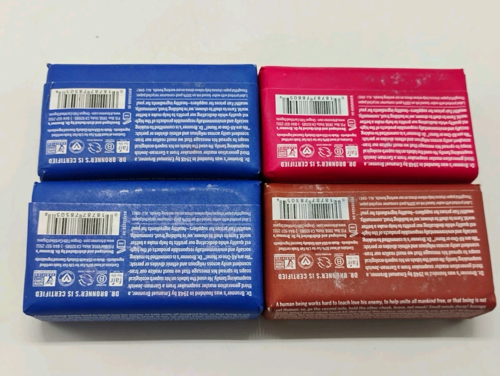 4 NEW Bars Of Dr. Bronner’s All-One Rose Peppermint Eucalyptus Pure Castile Soap