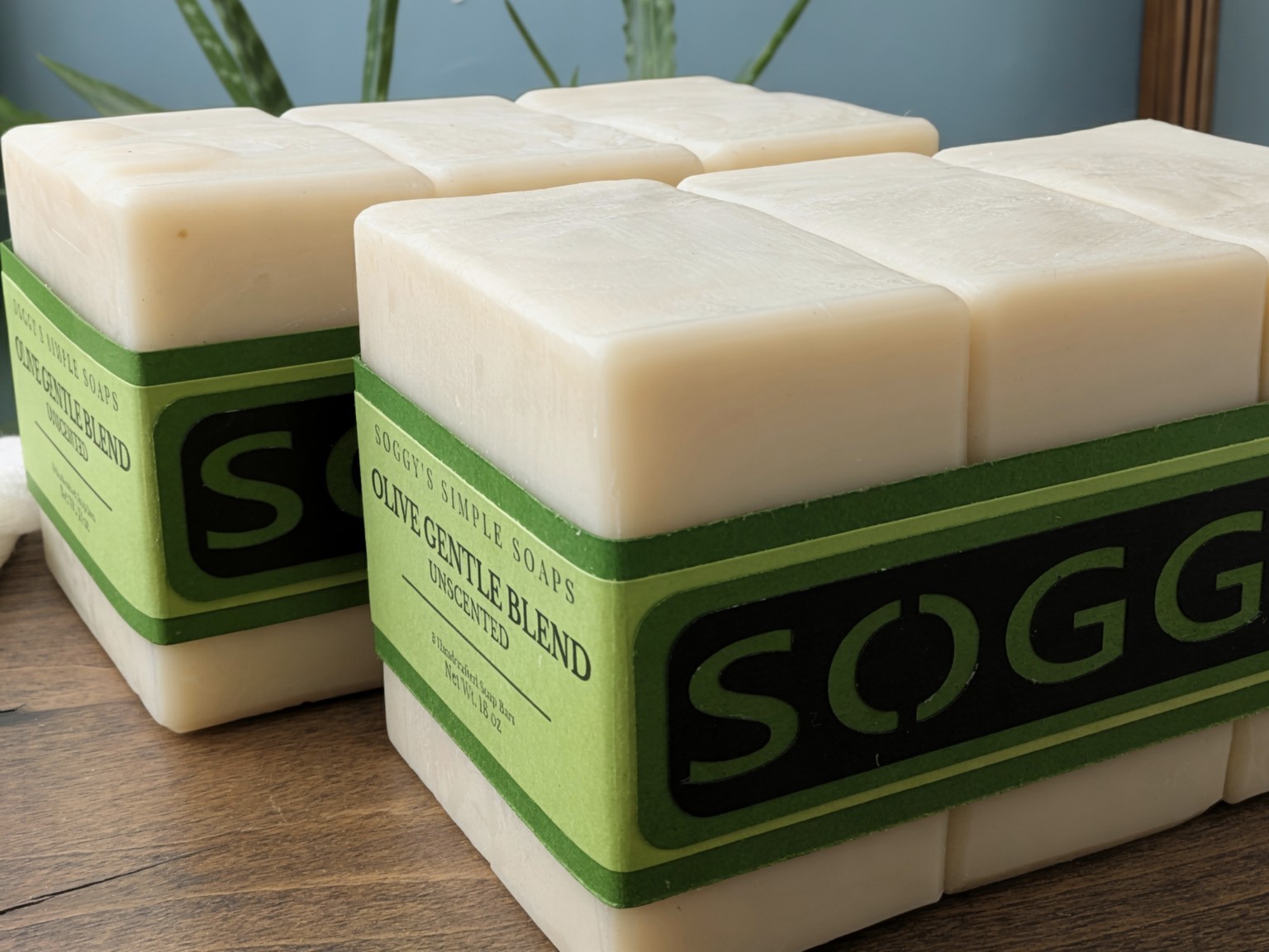 Olive Oil Soap Bars Set of 6 Unscented Handmade Cold Process Sensitive Skin
