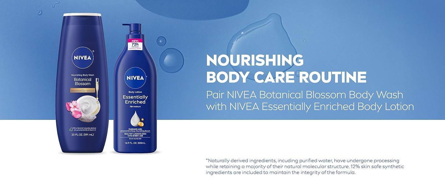 Nourishing Botanical Blossom Body Wash with Nourishing Serum, Body Wash for