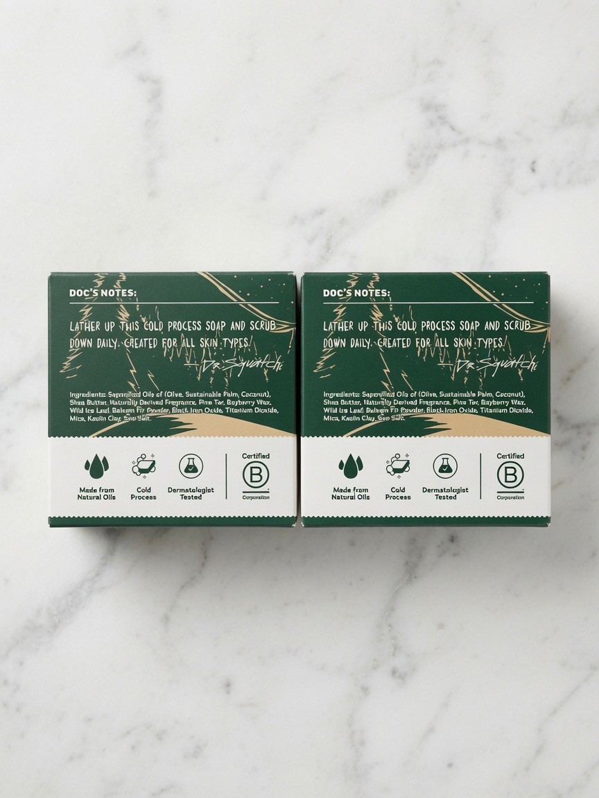 Dr Squatch Snowy Pine Tar Limited Edition Men’s Soap Lot of 2 Bars 5oz
