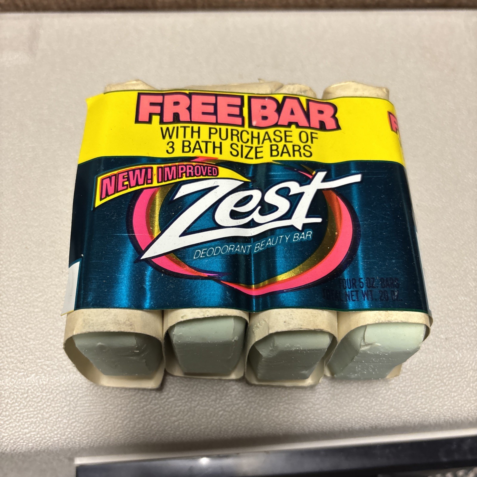 Vintage Zest Deodorant Bar Soap 5 oz 1988 4 pack Sealed HTF 80’s
