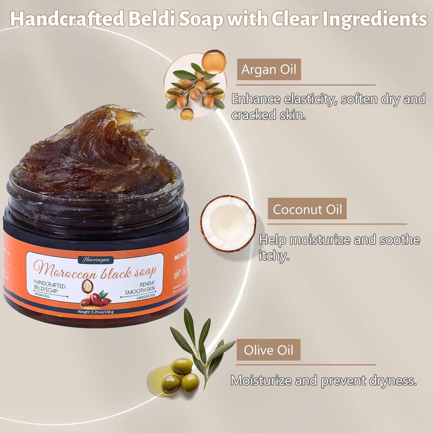 2 Pack Organic Moroccan Black Soap Soften Skin, Beldi Soap Oil & Vitamin 5.29oz