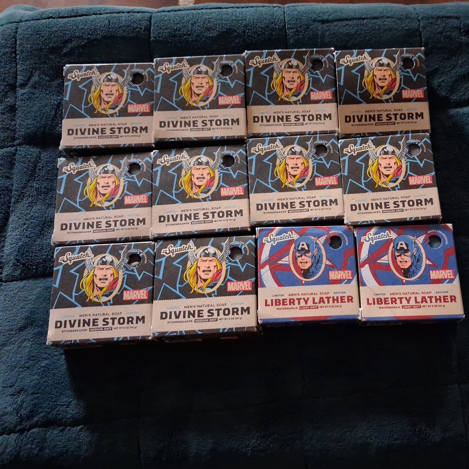 LOT OF 12 Dr. Squatch Natural Soap Divine Storm Bar Medium Grit 5 oz MARVEL THOR