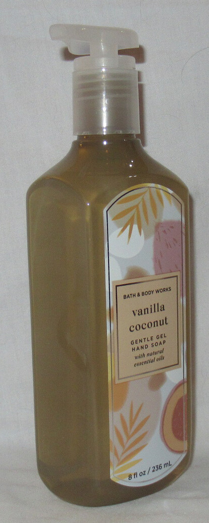 Bath & Body Works Gentle Gel Hand Soap Lot Set of 2 VANILLA COCONUT essen. oils
